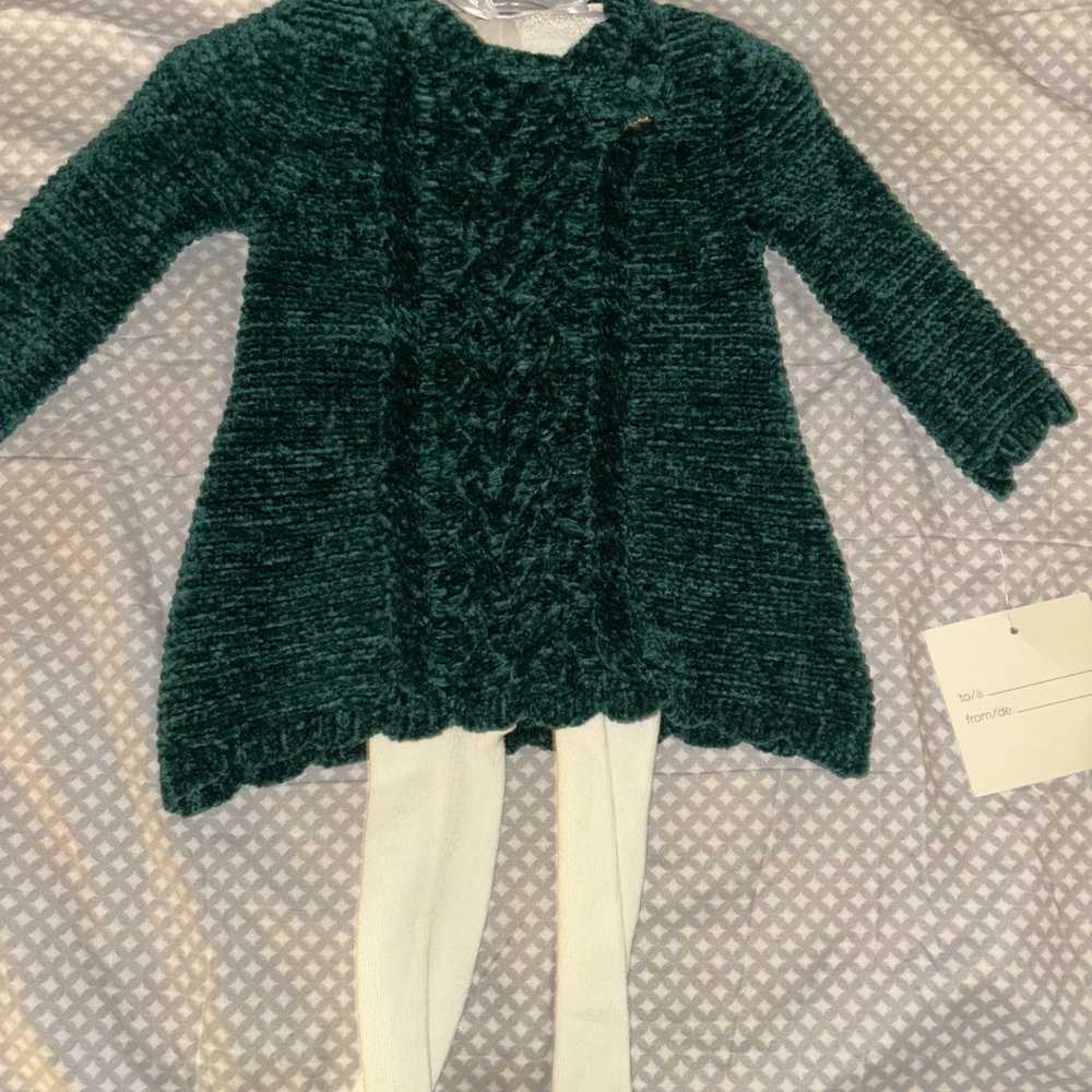 Cozy Green Knit Kids Top